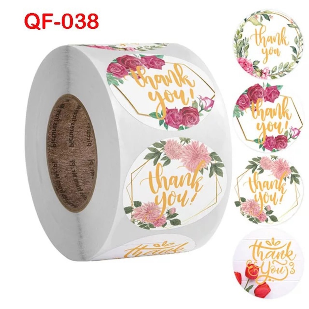 I Inch 500PCS Custom Thank You Label Sticker Roll